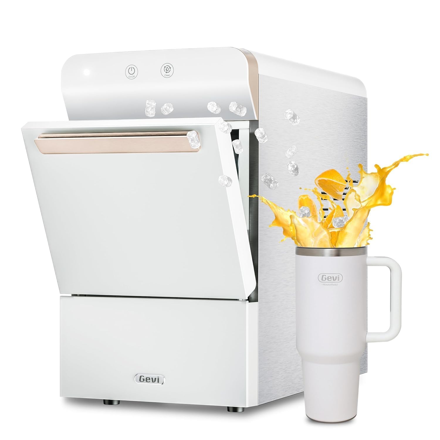 V2.0 Countertop Nugget Ice Maker with Self-Cleaning & 38 lbs/24 hrs Production