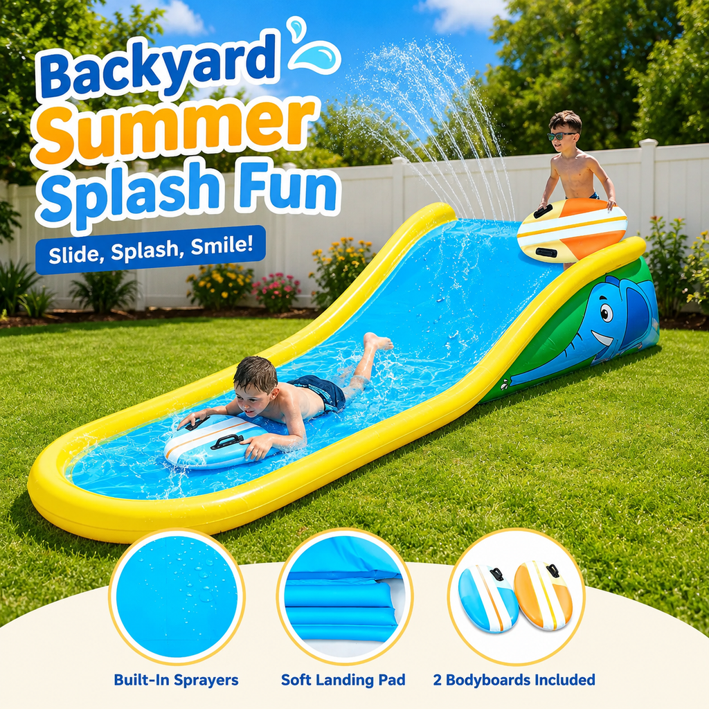 SplashJoy Inflatable Backyard Water Slide