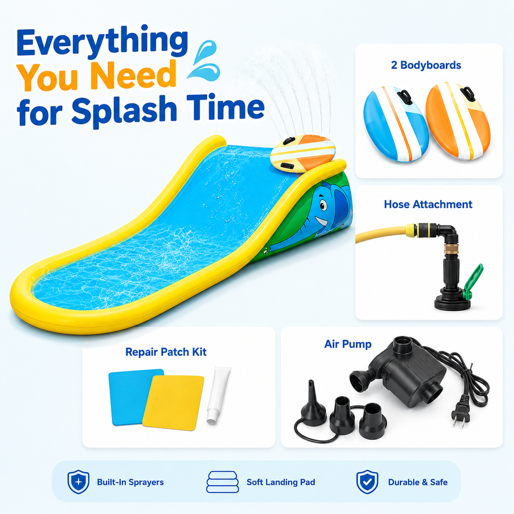 SplashJoy Inflatable Backyard Water Slide