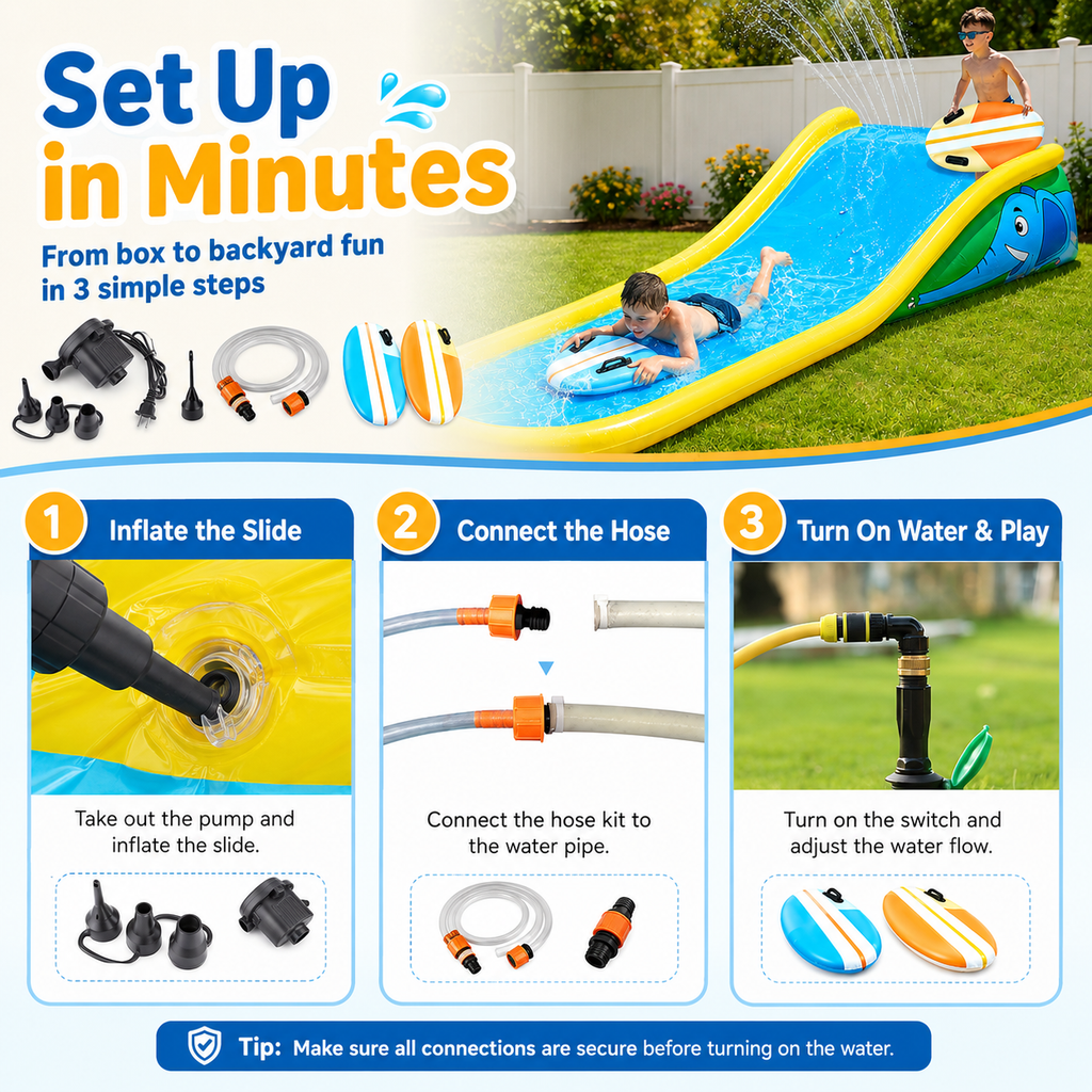 SplashJoy Inflatable Backyard Water Slide