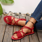 🎀 Knot-Front Stretch Ankle Sandals – Slide & Go with Arch Support ☀️