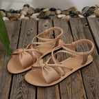 🎀 Knot-Front Stretch Ankle Sandals – Slide & Go with Arch Support ☀️