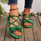🎀 Knot-Front Stretch Ankle Sandals – Slide & Go with Arch Support ☀️