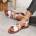 🎀 Knot-Front Stretch Ankle Sandals – Slide & Go with Arch Support ☀️