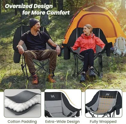 💝 Last Day BUY 2 GET 2 FREE💥400-lb Capacity Portable Rocking Camp Chair for Outdoor Camping & Beach