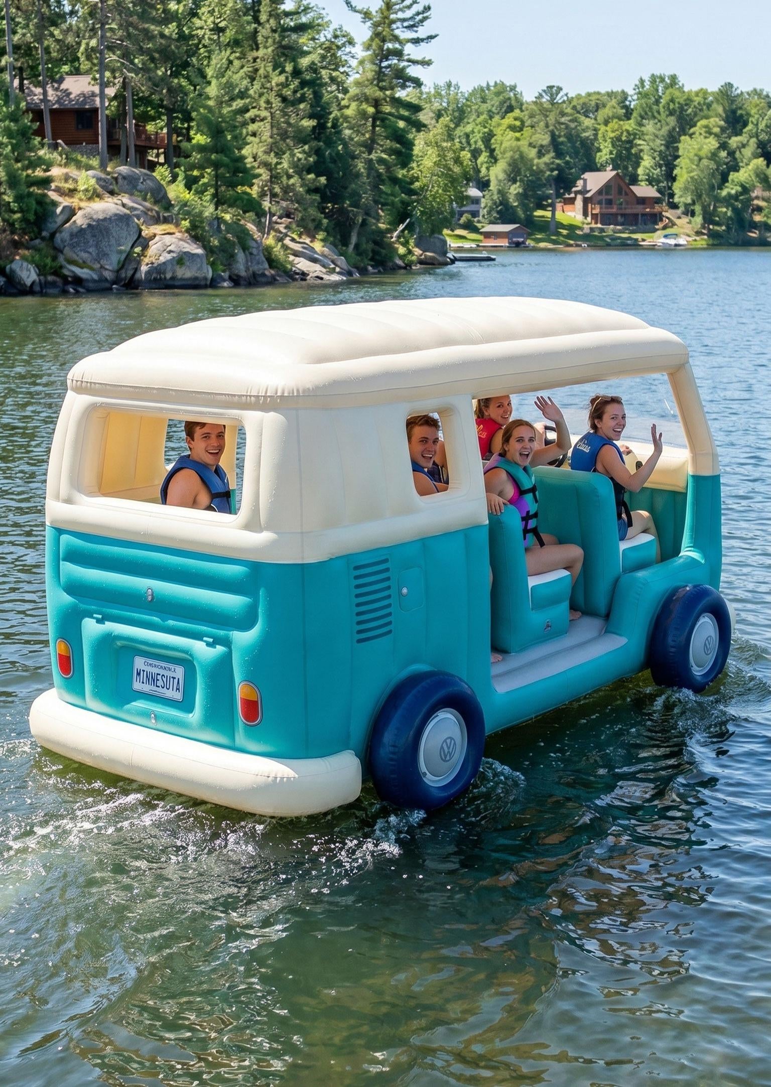 🚌 Summer's Hottest Inflatable Bus Float! 🌊
