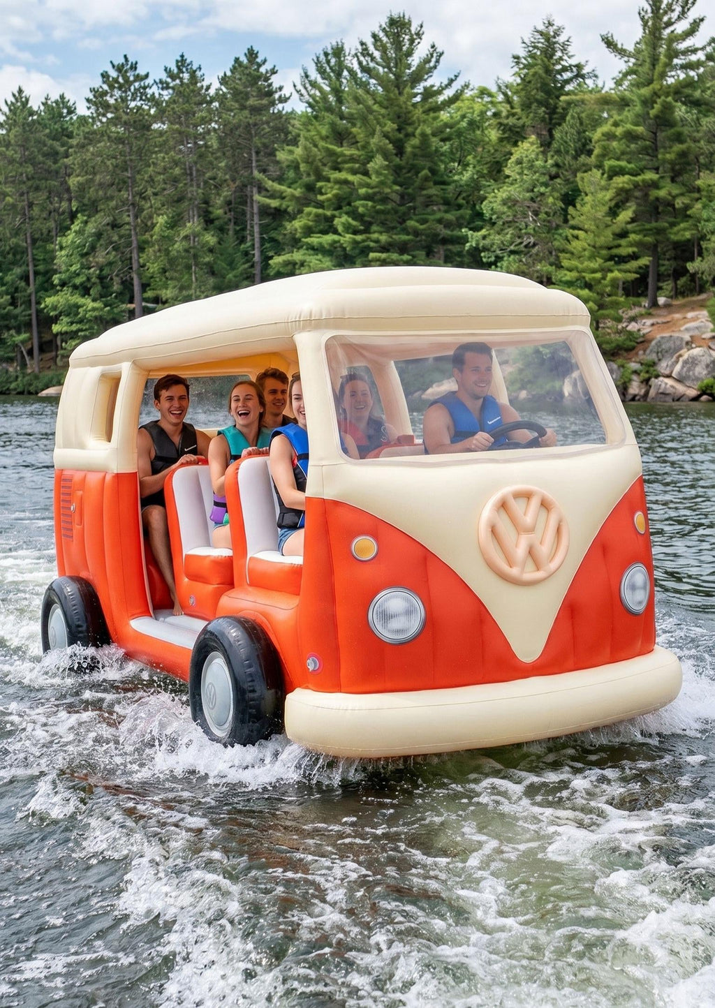 🚌 Summer's Hottest Inflatable Bus Float! 🌊