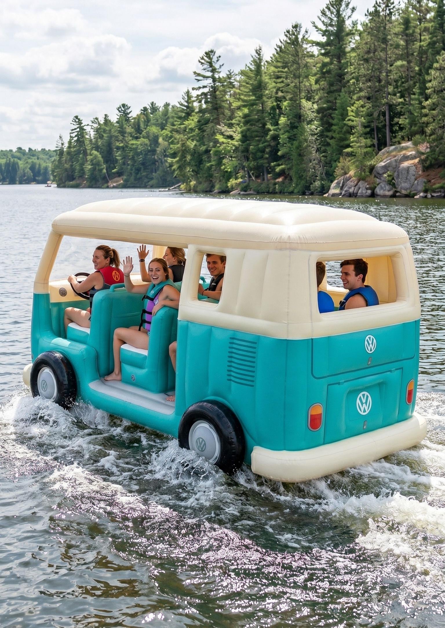 🚌 Summer's Hottest Inflatable Bus Float! 🌊